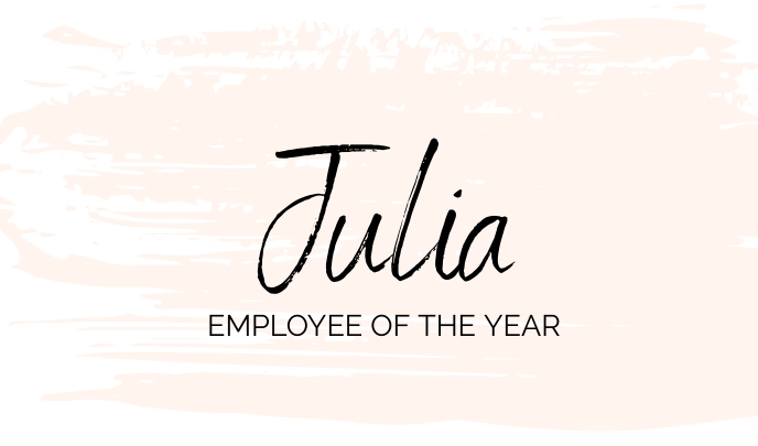 Name tag for EMPLOYEE OF THE YEAR Etiqueta template