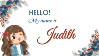 name tag for kids Wizytówka template