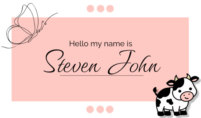 name tag for kids pink Template | PosterMyWall