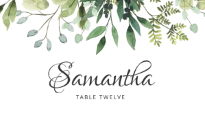White Wedding Seating Card Tag Template