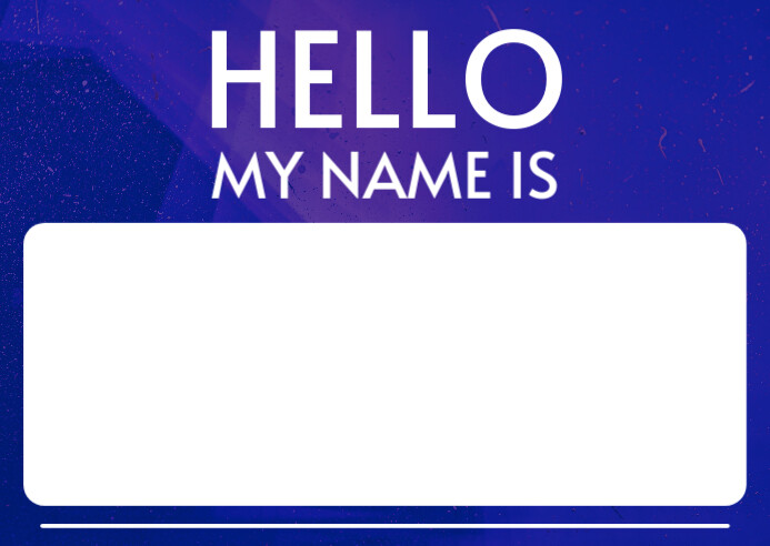 Name Tag Sample Blue Name Tag standard Templates | PosterMyWall