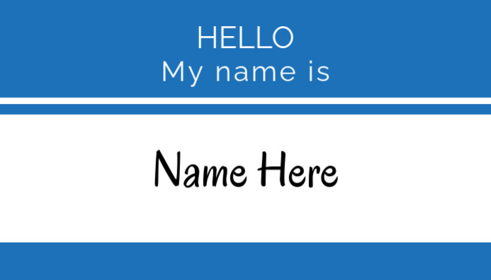 Name Tag Card Design Example name tag template | PosterMyWall