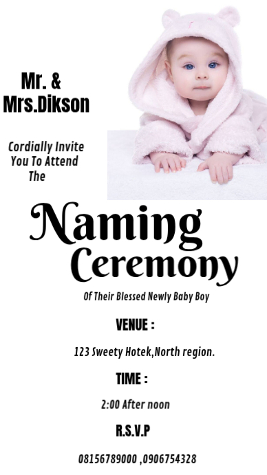 Naming Ceremony Template | PosterMyWall