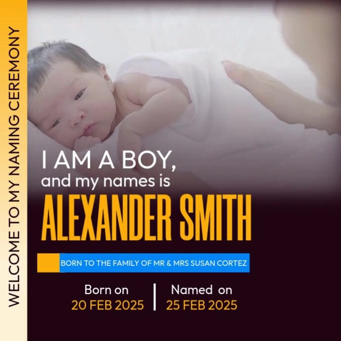 Naming Ceremony Instagram Post template