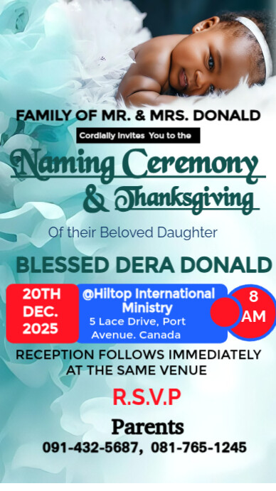 Naming ceremony design Instagram-verhaal template