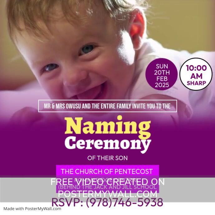 Naming Ceremony Event Instagram Post template