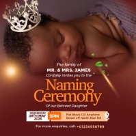 Naming ceremony flyer Instagram Post template