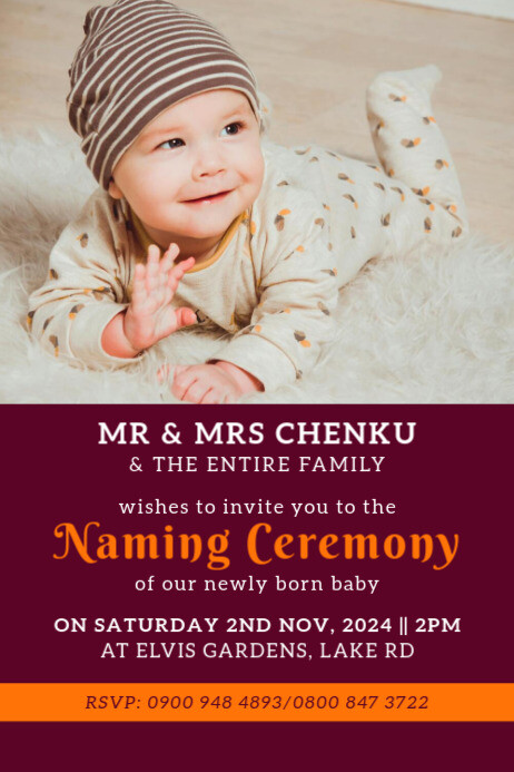 Naming ceremony flyer Poster template