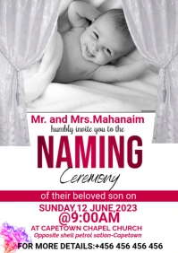 naming ceremony flyer template A3