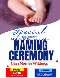Naming Ceremony Invite Template, Naming Ceremony Invitations, Naming Ceremony Poster, Naming Ceremon Flyer (US Letter)