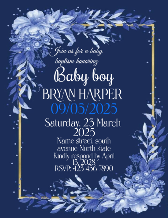 NAMING CERMONY PARTY POSTER Flyer (US Letter) template