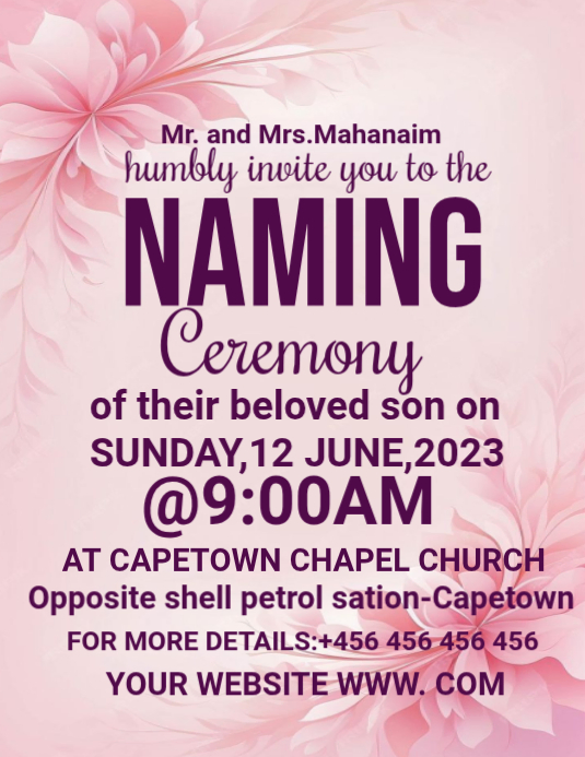 NAMING CREMONY POSTER Flyer (US Letter) template