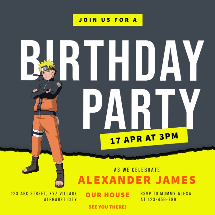 Modele Invitation Anniversaire Naruto Postermywall Modele Invitation Anniversaire Naruto Postermywall