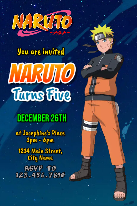 Naruto Birthday Template PosterMyWall