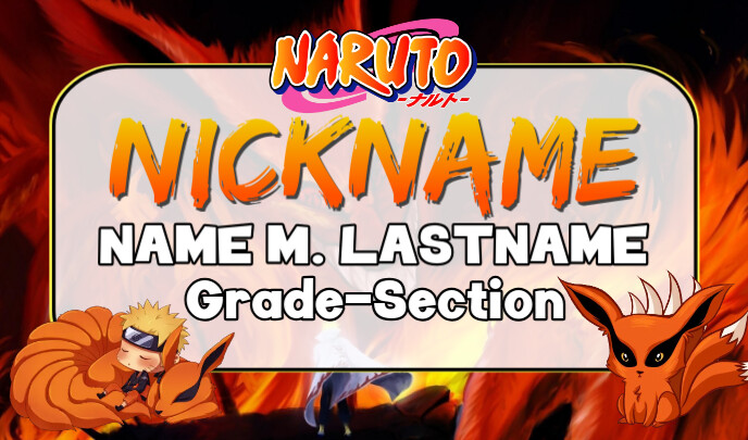 Naruto Nametag Design Template | PosterMyWall