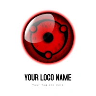 Naruto Sharingan Eye Illustration Logo template