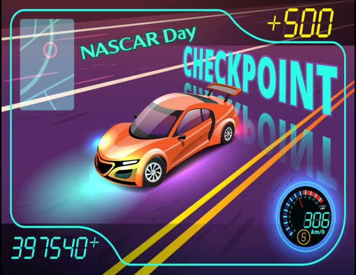 Copy of Nascar day car racing checkered design | PosterMyWall