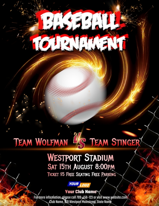 Nasty Baseball tournament flyer design Template | PosterMyWall