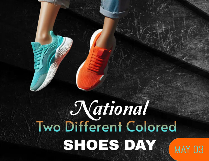 Plantilla de National 2 different colored shoes day PosterMyWall