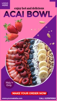 National Acai Bowl Day Design Instagram Story template