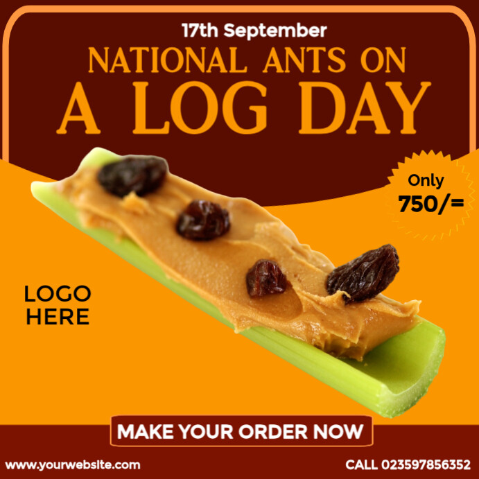 National Ants on a Log Day Instagram Post template