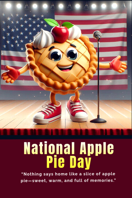 National apple pie day Poster template