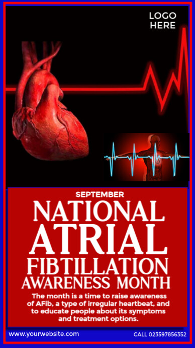 National Atrial Fibrillation Awareness Month Ad Instagram-verhaal template