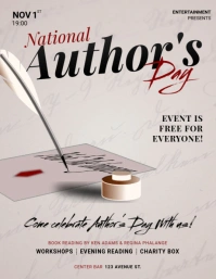 National Author's Day Flyer Template Folder (US Letter)