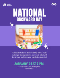 Backwards Day Daily Routine Backward Day Facts Poster Template | PosterMyWall