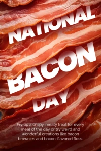 National Bacon Day Poster Póster template