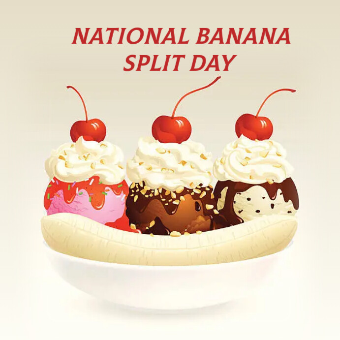 national banana split day Template | PosterMyWall