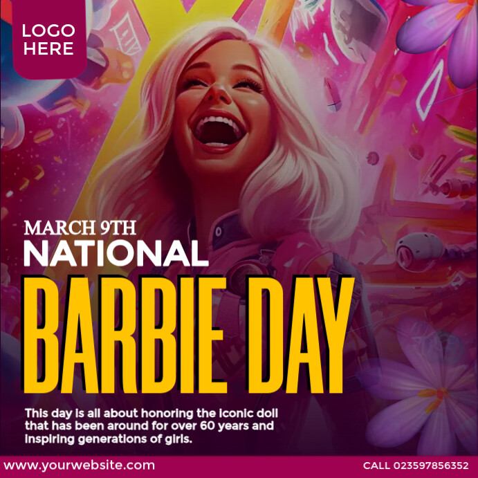 national barbie day ad Message Instagram template