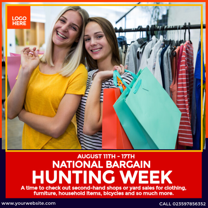 National Bargain Hunting Week Instagram-opslag template