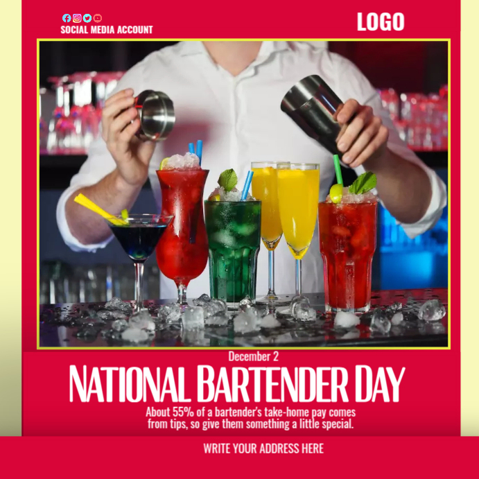 national bartender day Template PosterMyWall