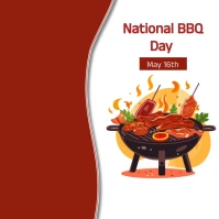 national BBQ week Instagram Post template