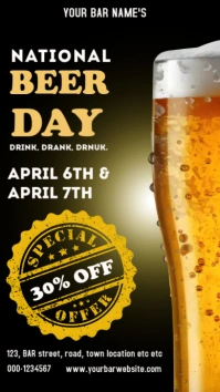 National beer day poster template for bars Digital Display (9:16)
