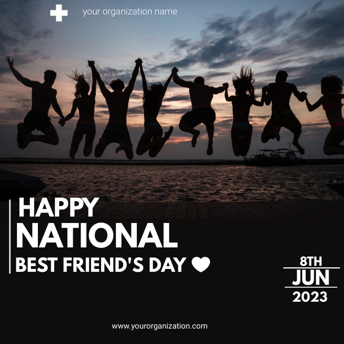 National best friends day flyer template