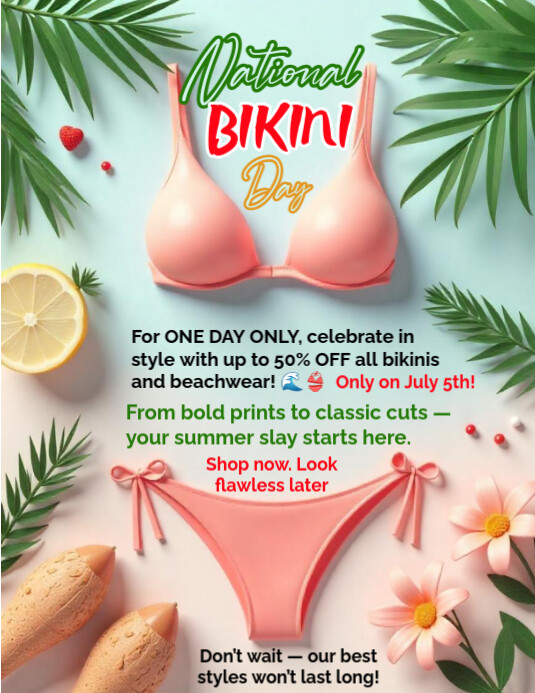 National Bikini Day Flyer (US Letter) template