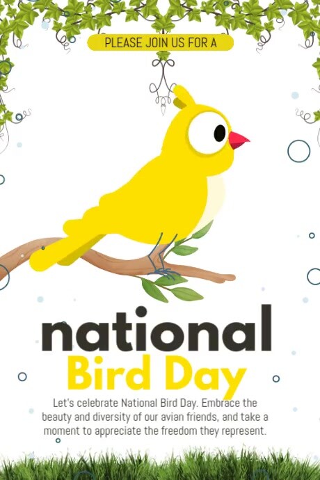 Copy of National Bird Day Yellow Theme | PosterMyWall