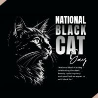 National black cat day Instagram Post template