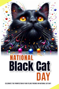National Black Cat Day Flyers Template | PosterMyWall