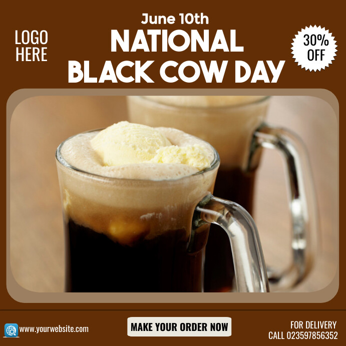 National Black Cow Day Instagram Post template