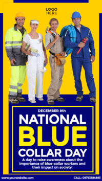 Azul National Blue Collar Day Instagram Story Template