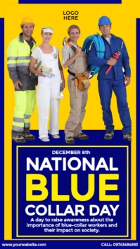 National Blue Collar Day Instagram Story template