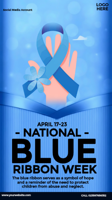 Blue Ribbon Week Activites National Blue-Ribbon Week Design Template | PosterMyWall