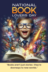 NATIONAL BOOK LOVERS DAY Poster template