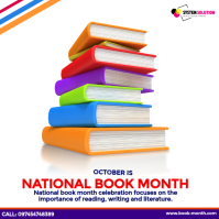 White National Book Month Instagram-opslag Template