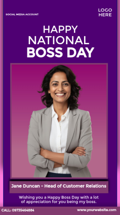 National Boss's Day Design Instagram Story template