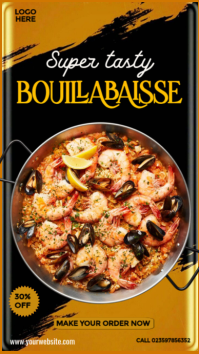 Black Food Promotion เรื่องราวบน Instagram Template