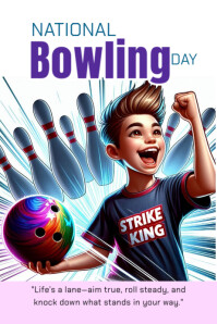 National bowling day Poster template